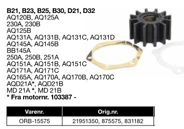 ORB-15575	Orbitrade Impeller B21,B23,B25,B30,D21,D32