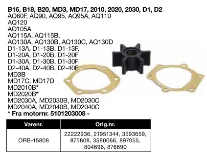 ORB-15808	Orbitrade Impeller D1,D2,2010,2020,2030,MD3,MD17
